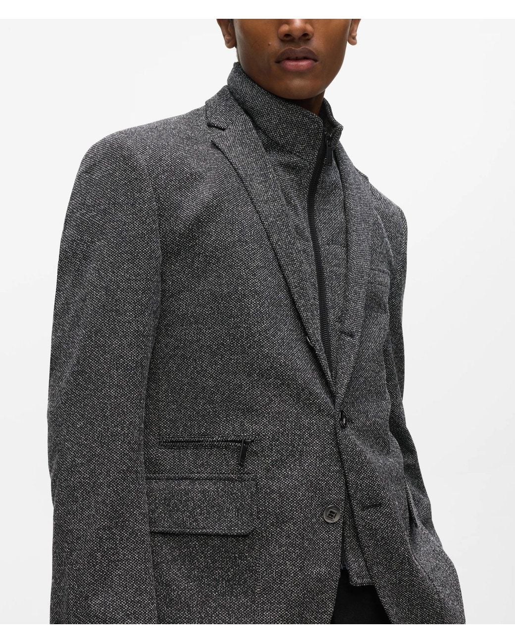 Karl Lagerfeld Gray Padded Insert Jacket for men