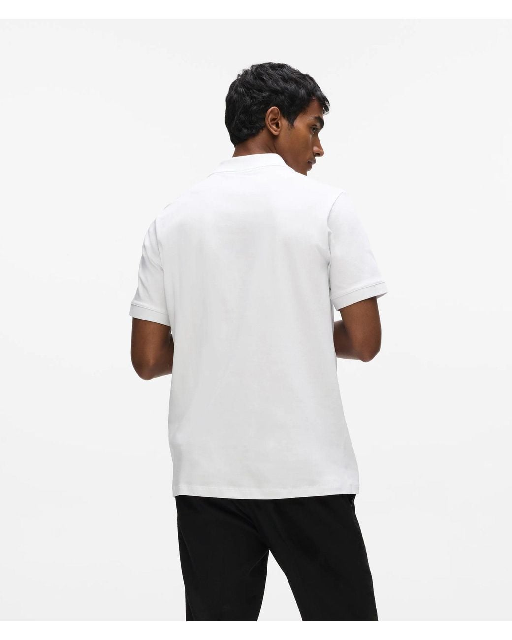 Karl Lagerfeld White From Paris With Love Polo Shirt for men