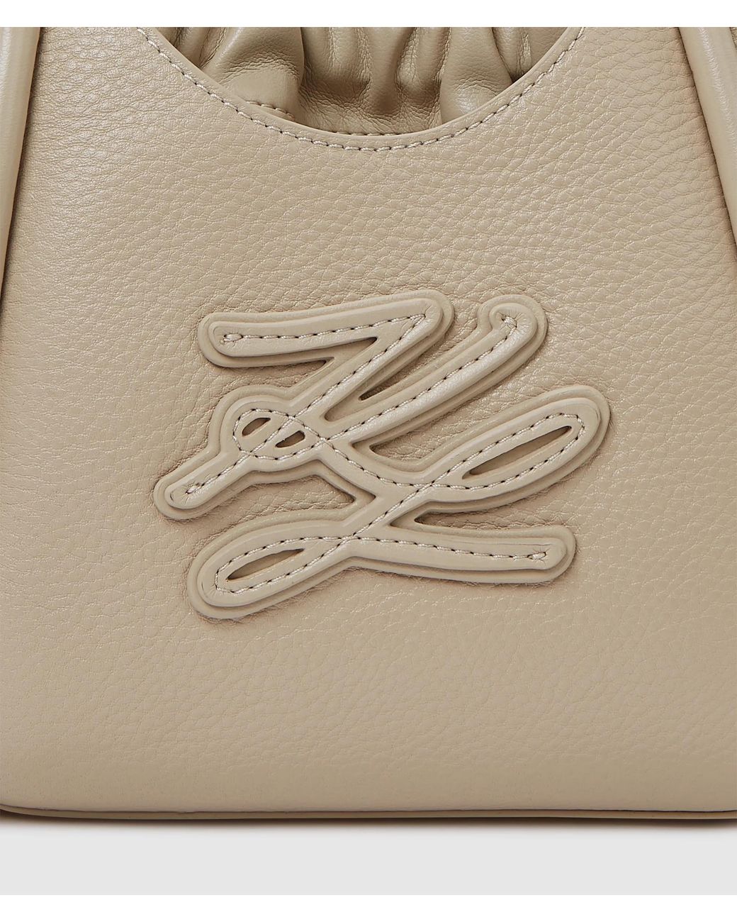 Karl Lagerfeld Natural K/Autograph Patch Mini Tote Bag