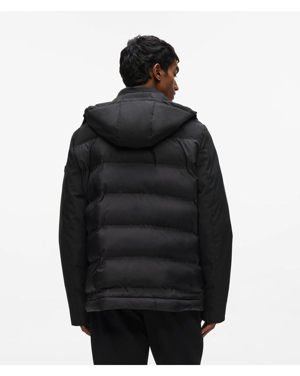 Karl Lagerfeld Black Water-Repellent Puffer Jacket for men