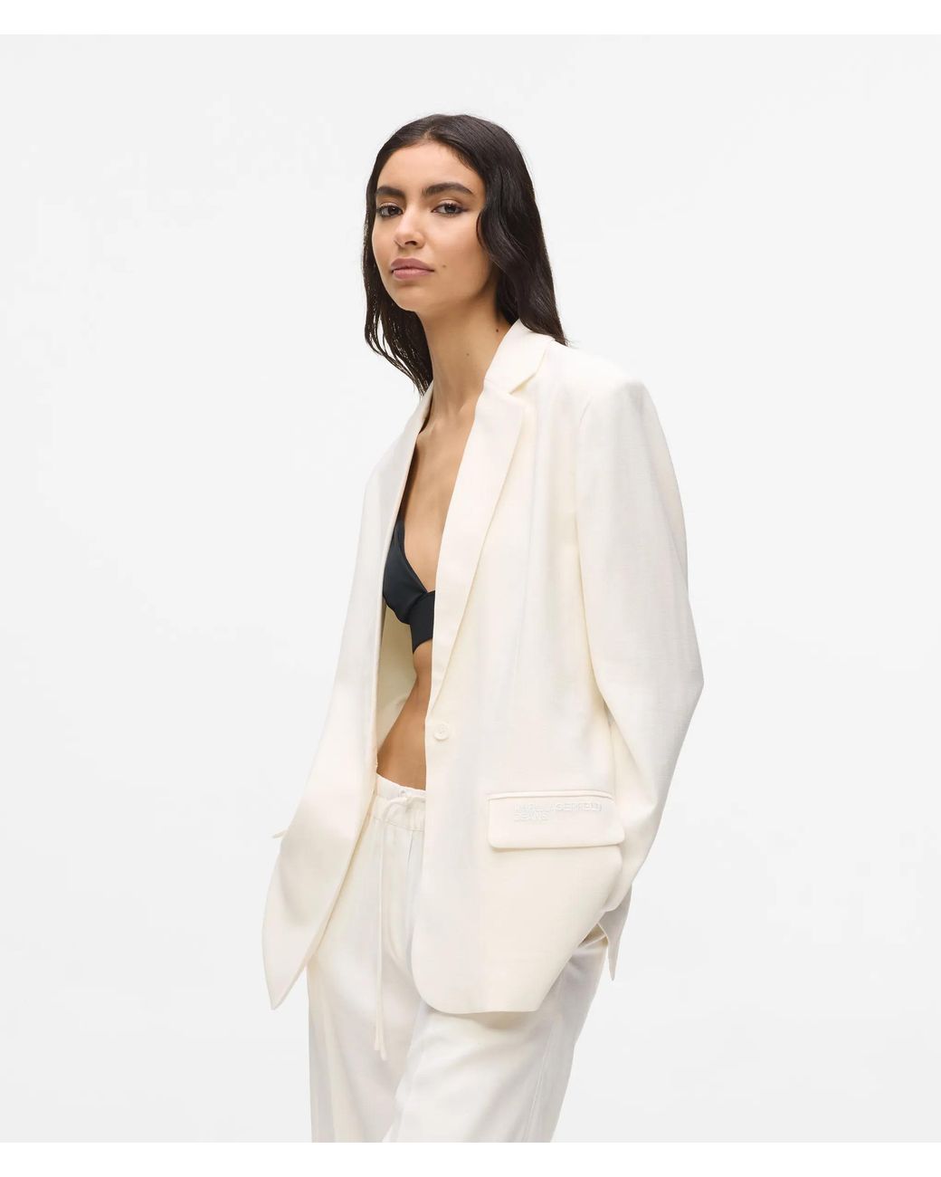 KL Jeans White Tie Waist Blazer