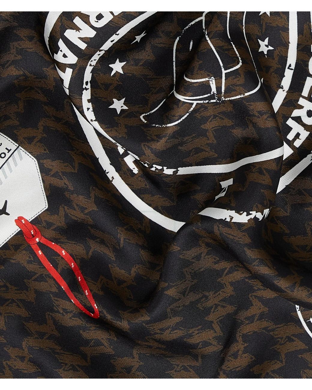 Karl Lagerfeld Black Ikon Monogram Travel Stamps Scarf