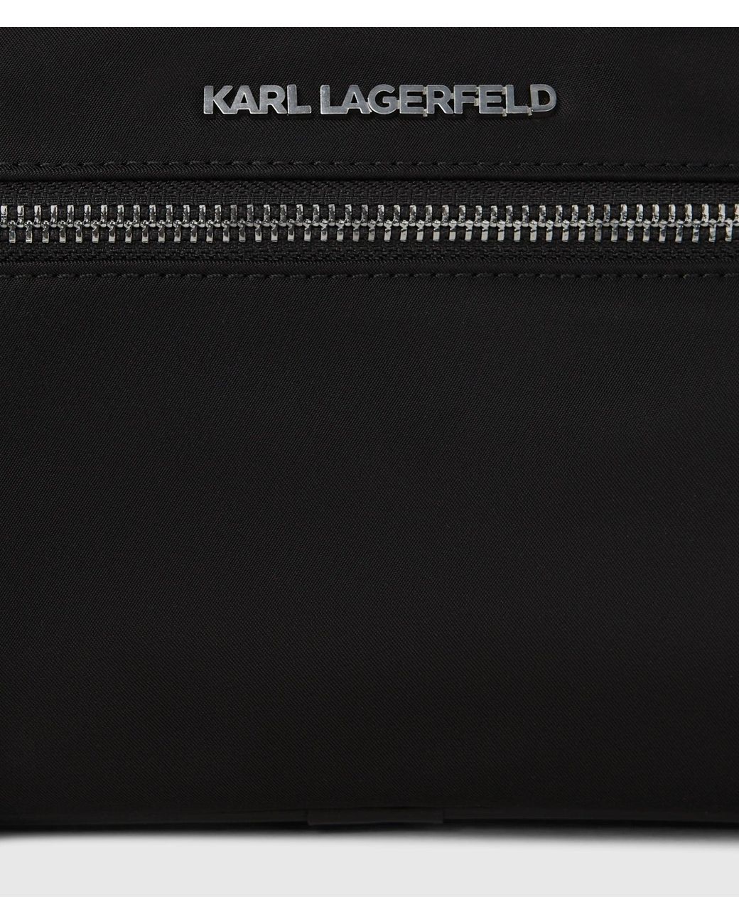 Karl Lagerfeld Black K/Nylon Buckle Belt Bag for men