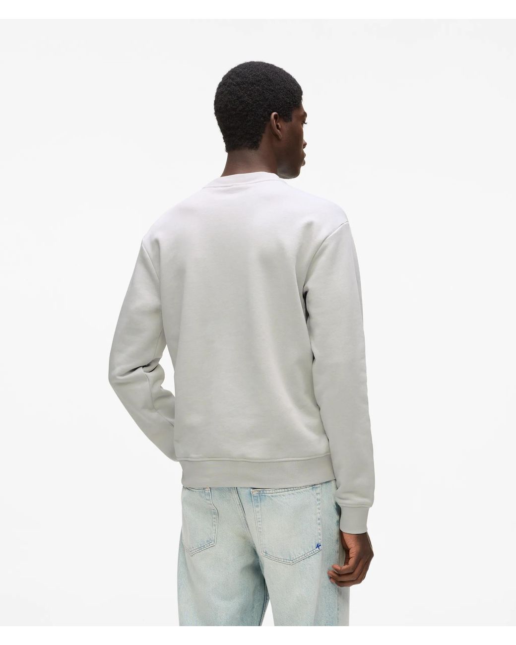 KL Jeans Gray Monogram Patch Sweatshirt for men