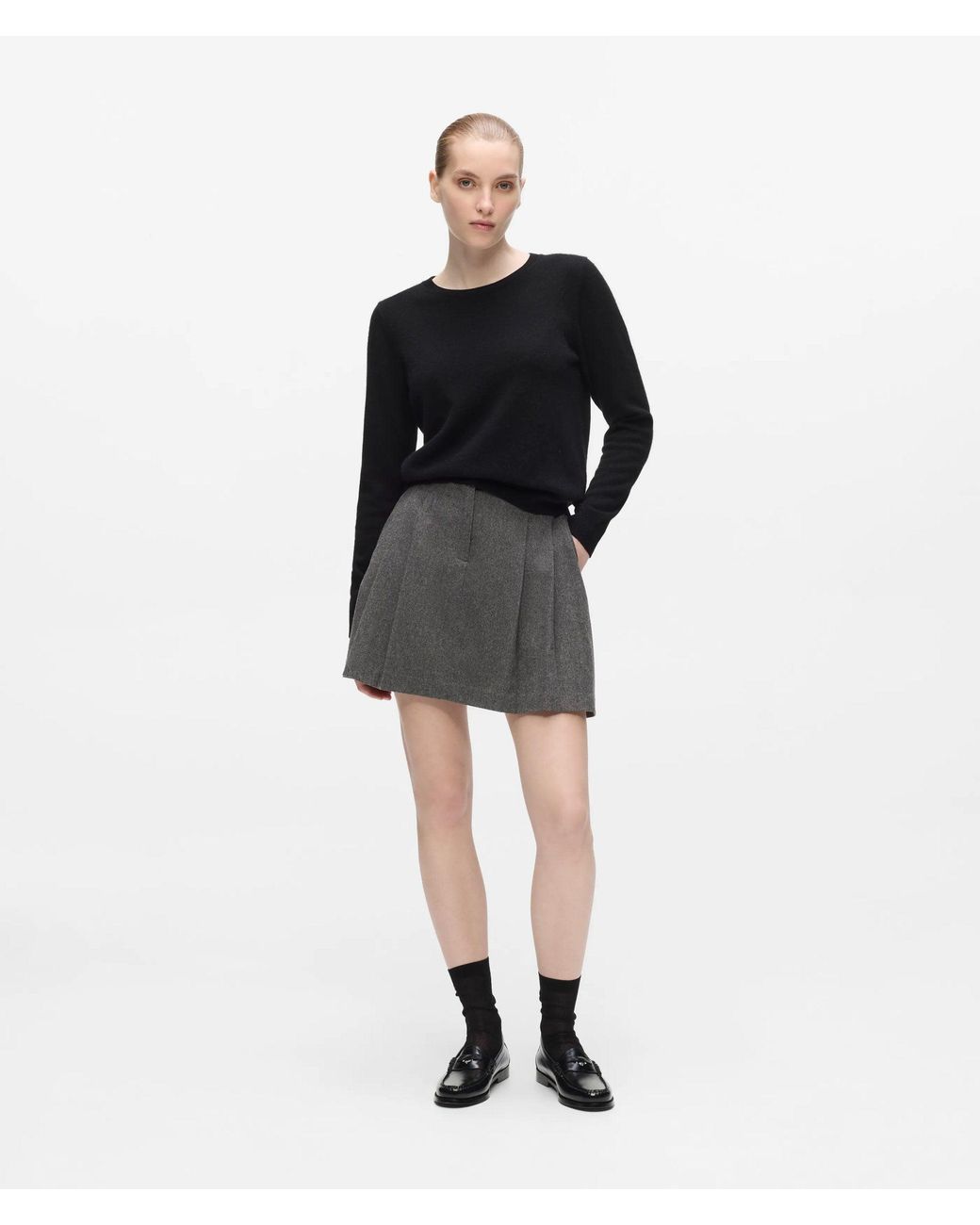Karl Lagerfeld Black Pleated Mini Skort