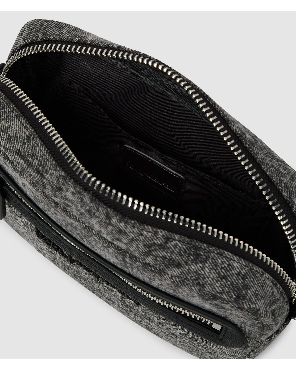 KL Jeans Umhängetasche Aus Gewaschenem Denim, Herren, Größe in Black für Herren