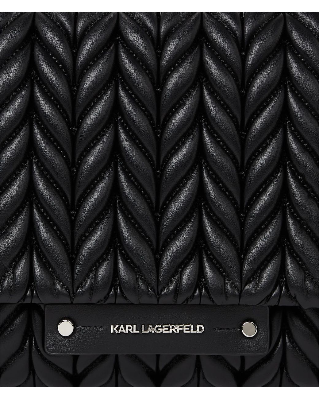 Karl Lagerfeld Black K/Weave Flap Shoulder Bag