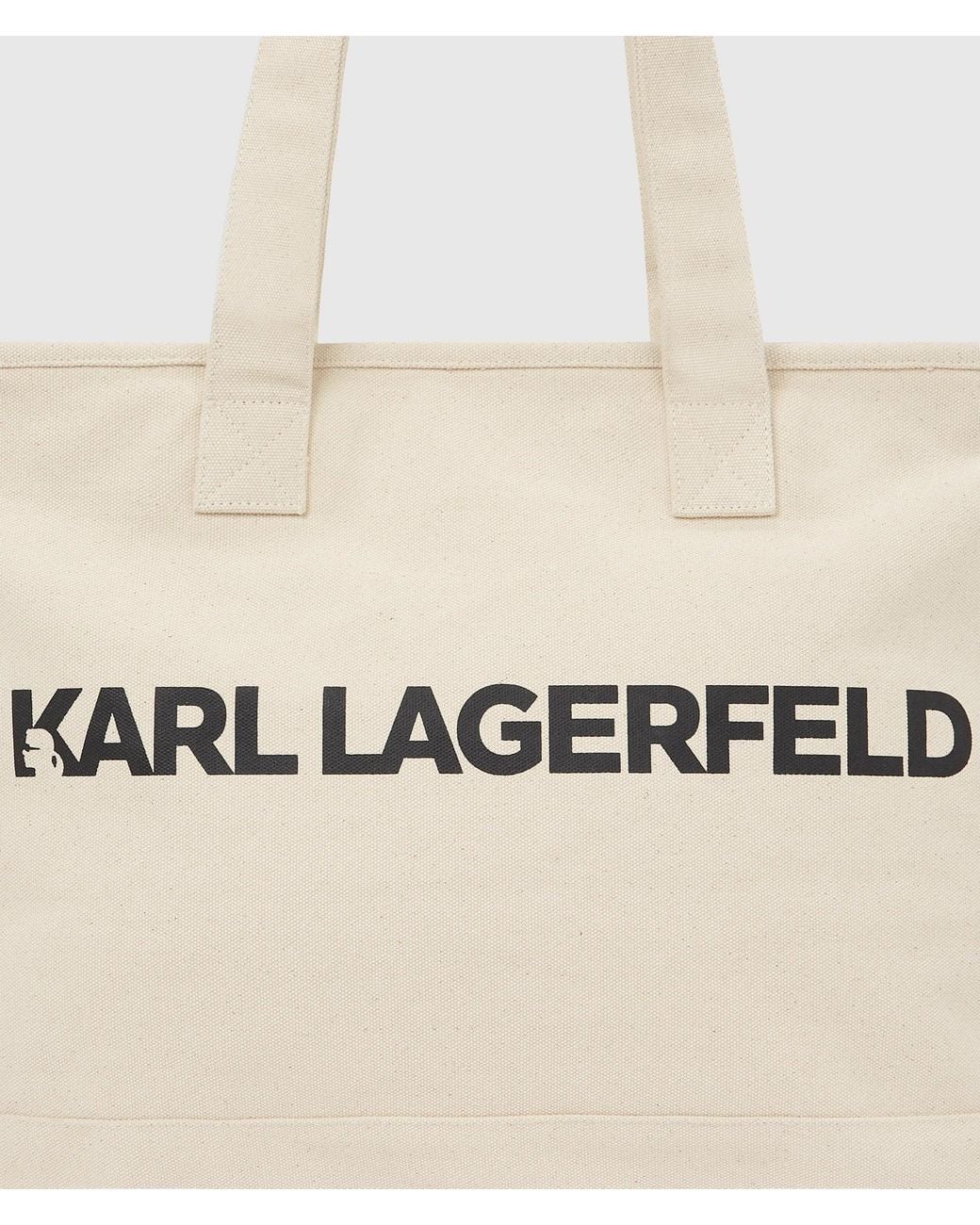 Karl Lagerfeld White Extra Large Logo Tote Bag for men