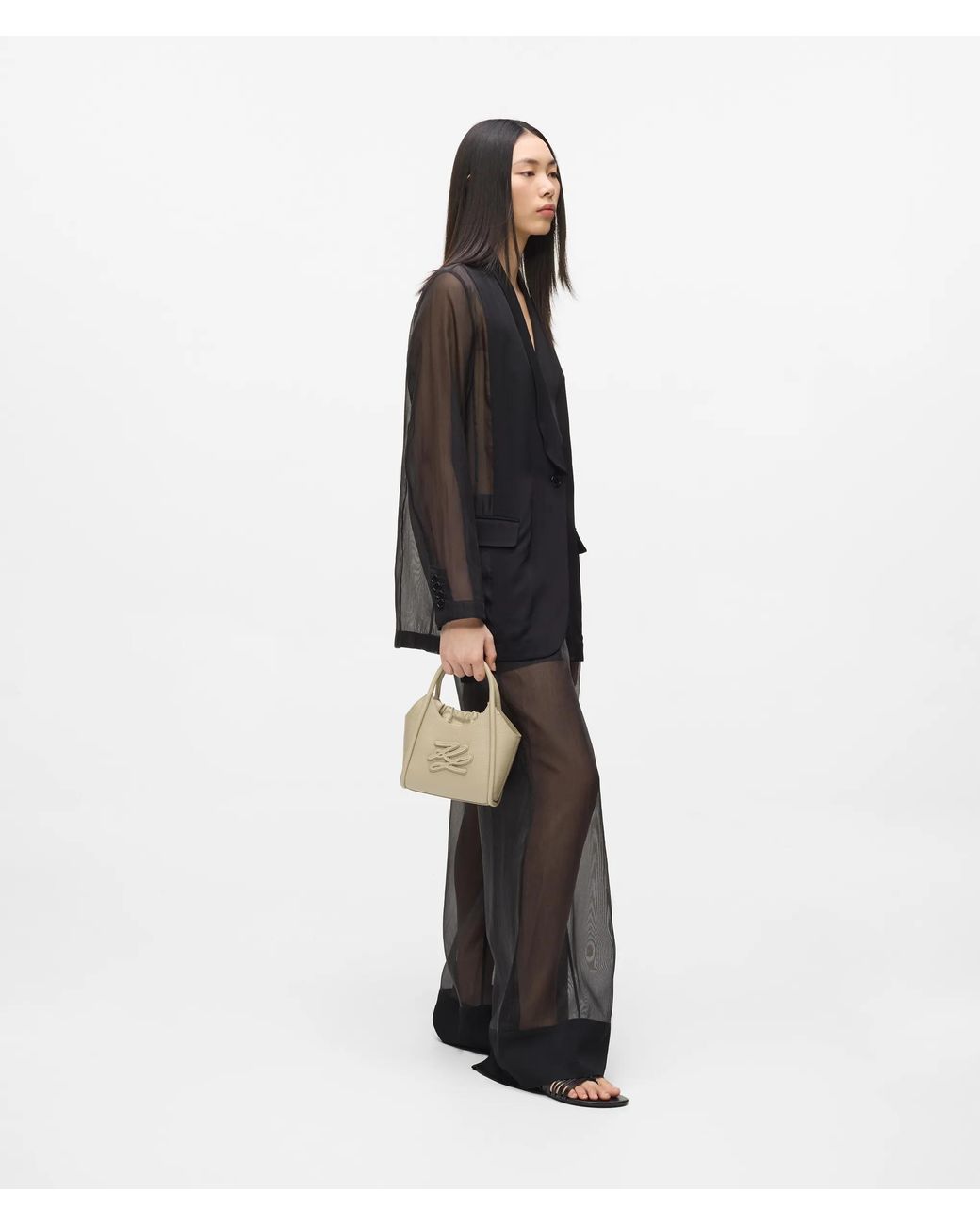 Karl Lagerfeld Natural K/Autograph Patch Mini Tote Bag