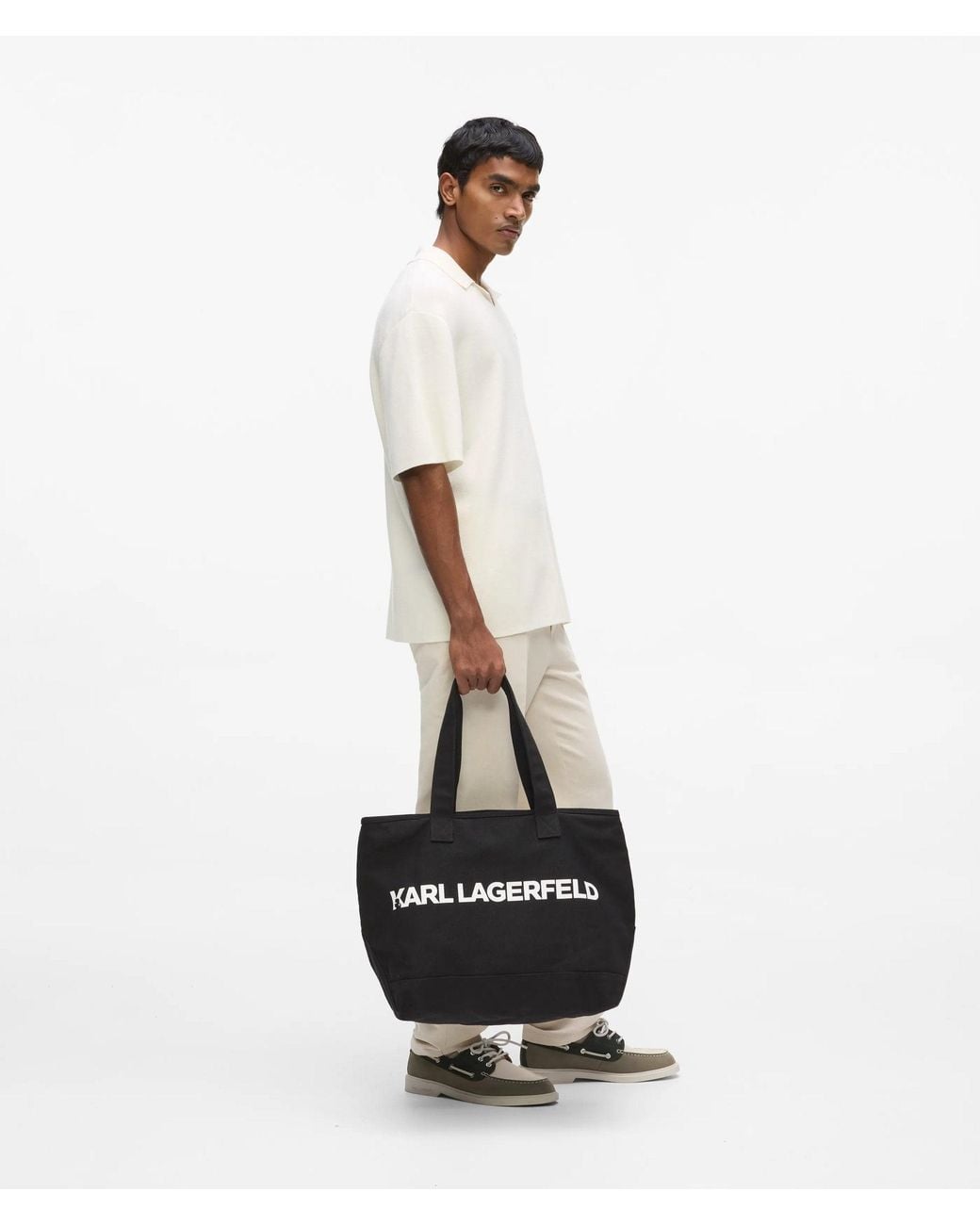 Karl Lagerfeld Black Extra Large Logo Tote Bag for men