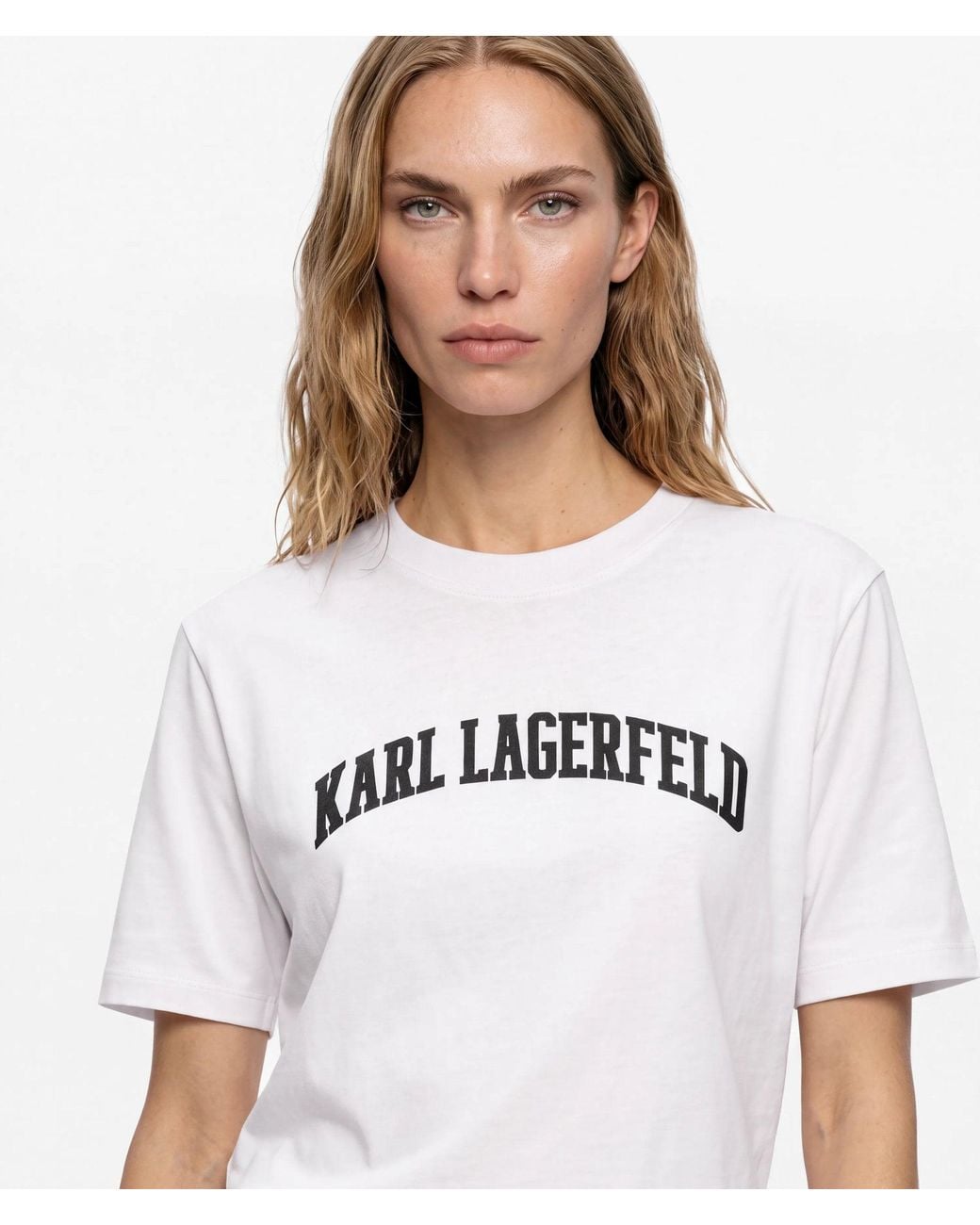 Karl Lagerfeld White Collegiate Logo T-Shirt
