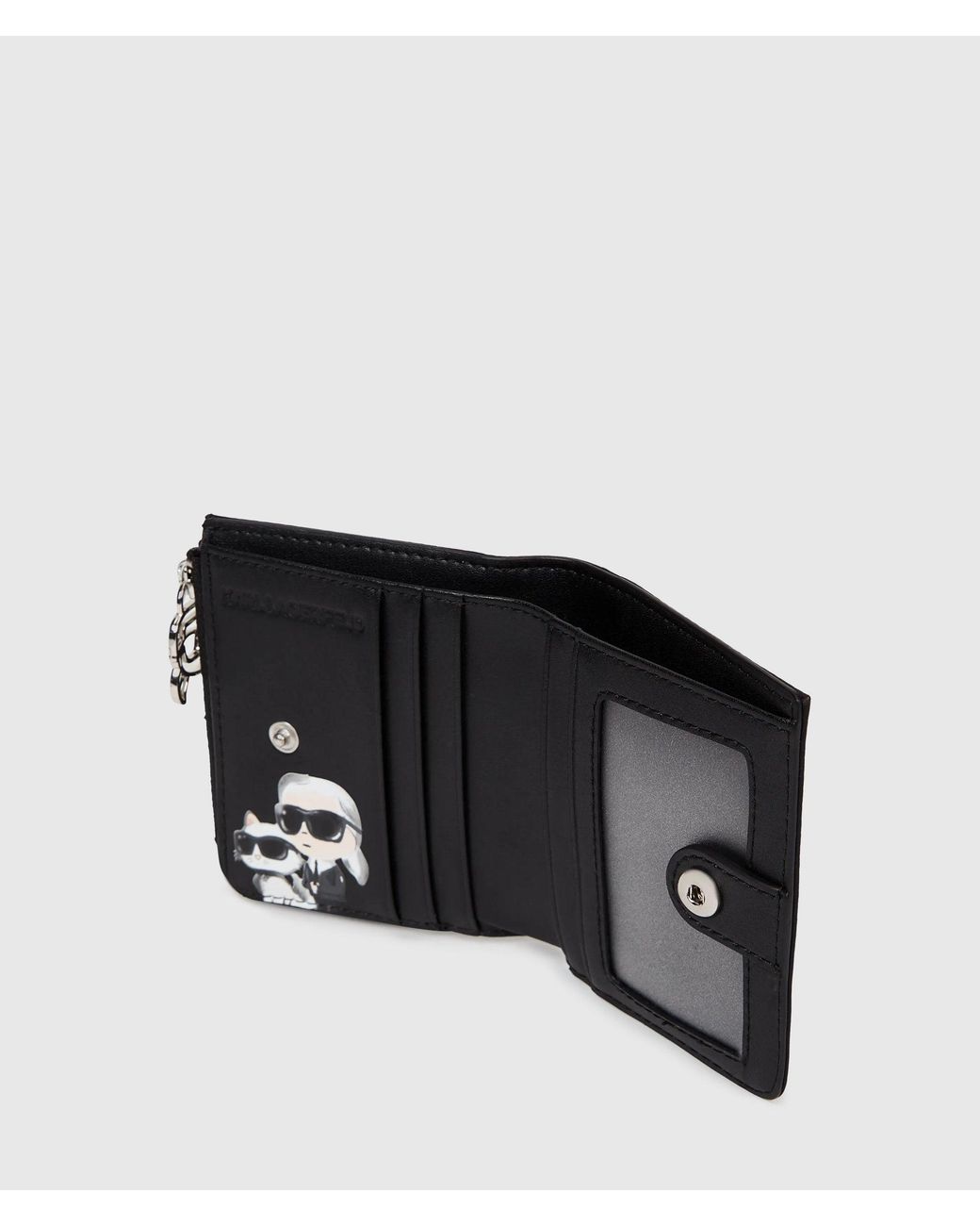 Karl Lagerfeld Black Ikon Nylon Small Bifold Wallet