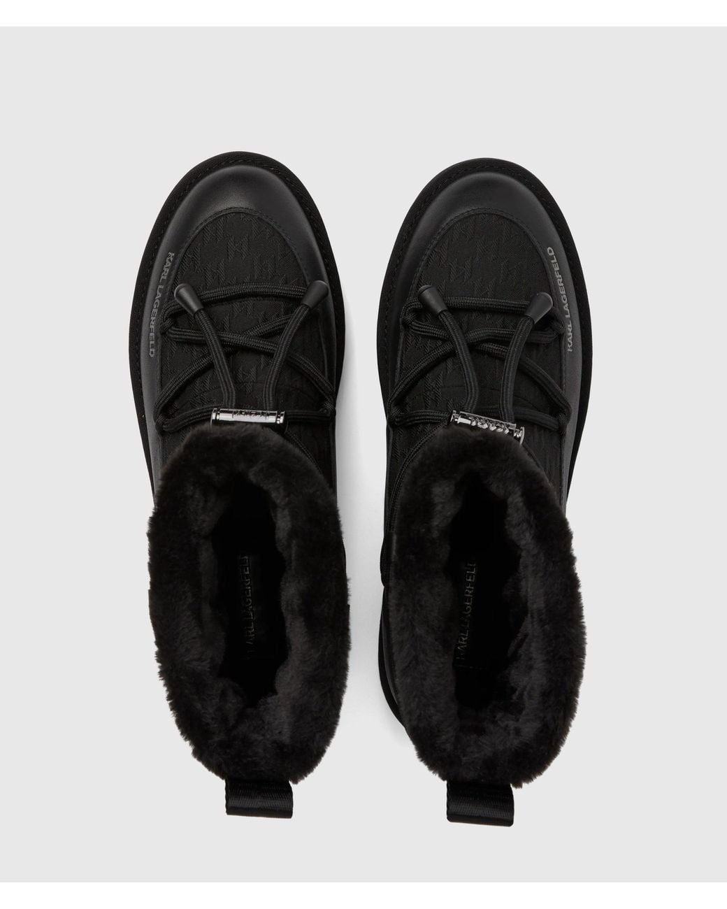 Karl Lagerfeld Black Thermo Lace-Detail Boots for men