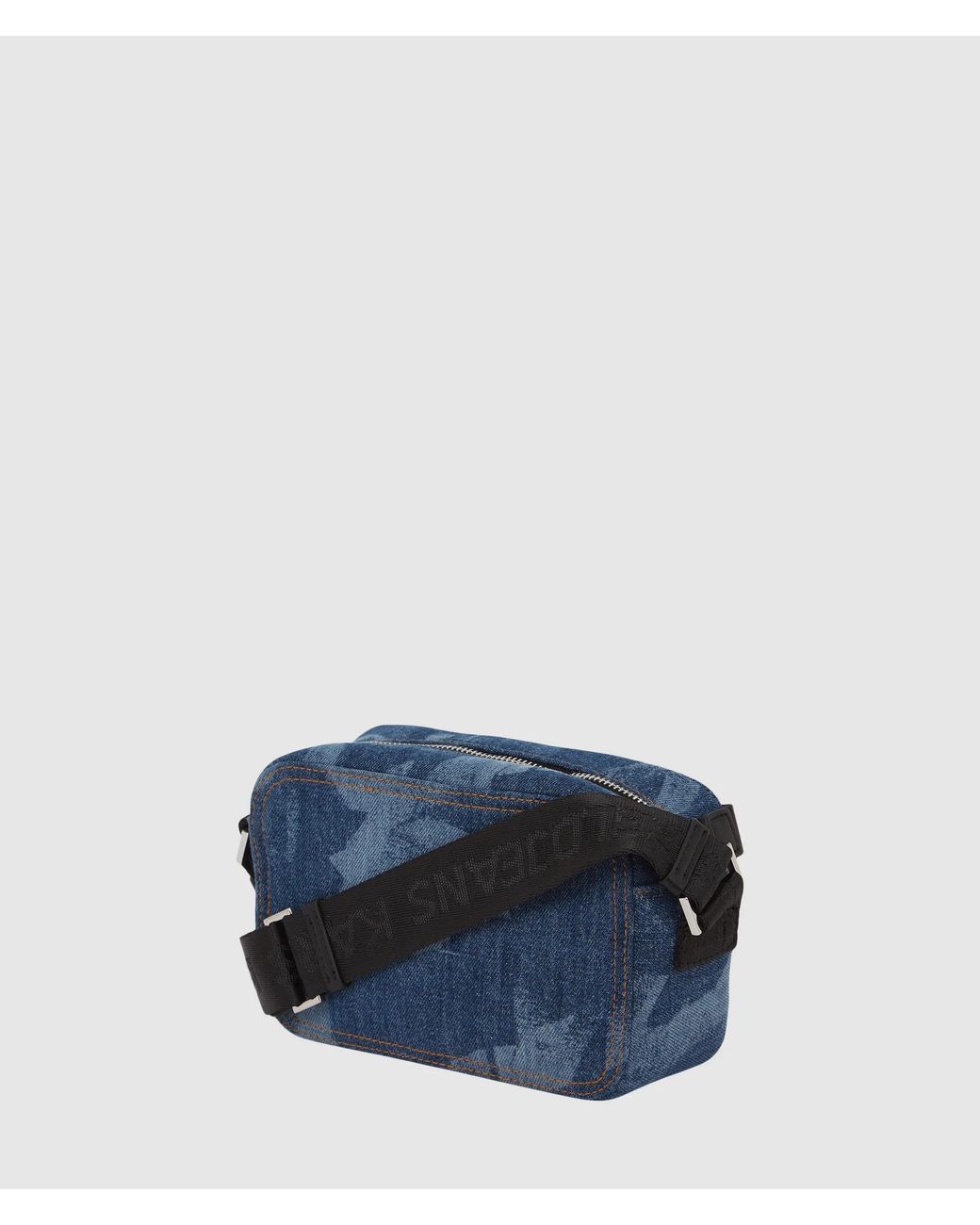 KL Jeans Blue Monogram Denim Camera Bag for men