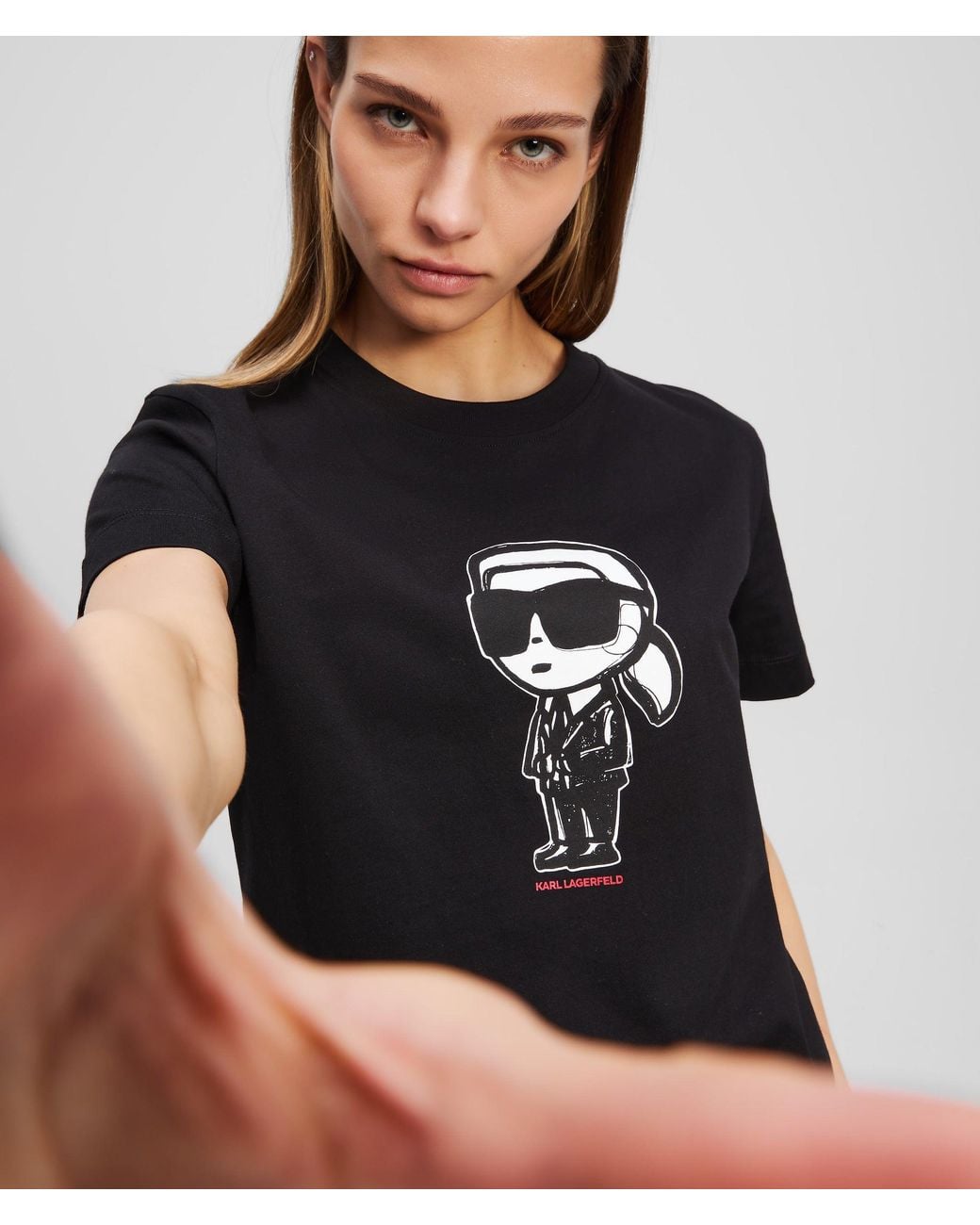 Karl Lagerfeld Black Ikon Sketch T-Shirt