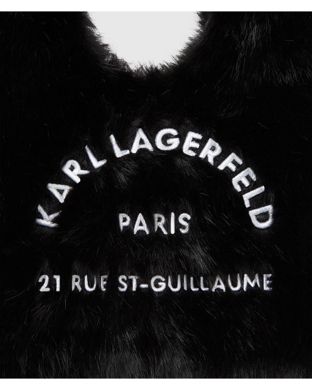 Karl Lagerfeld Black Rue St-Guillaume Faux-Fur Hobo Bag