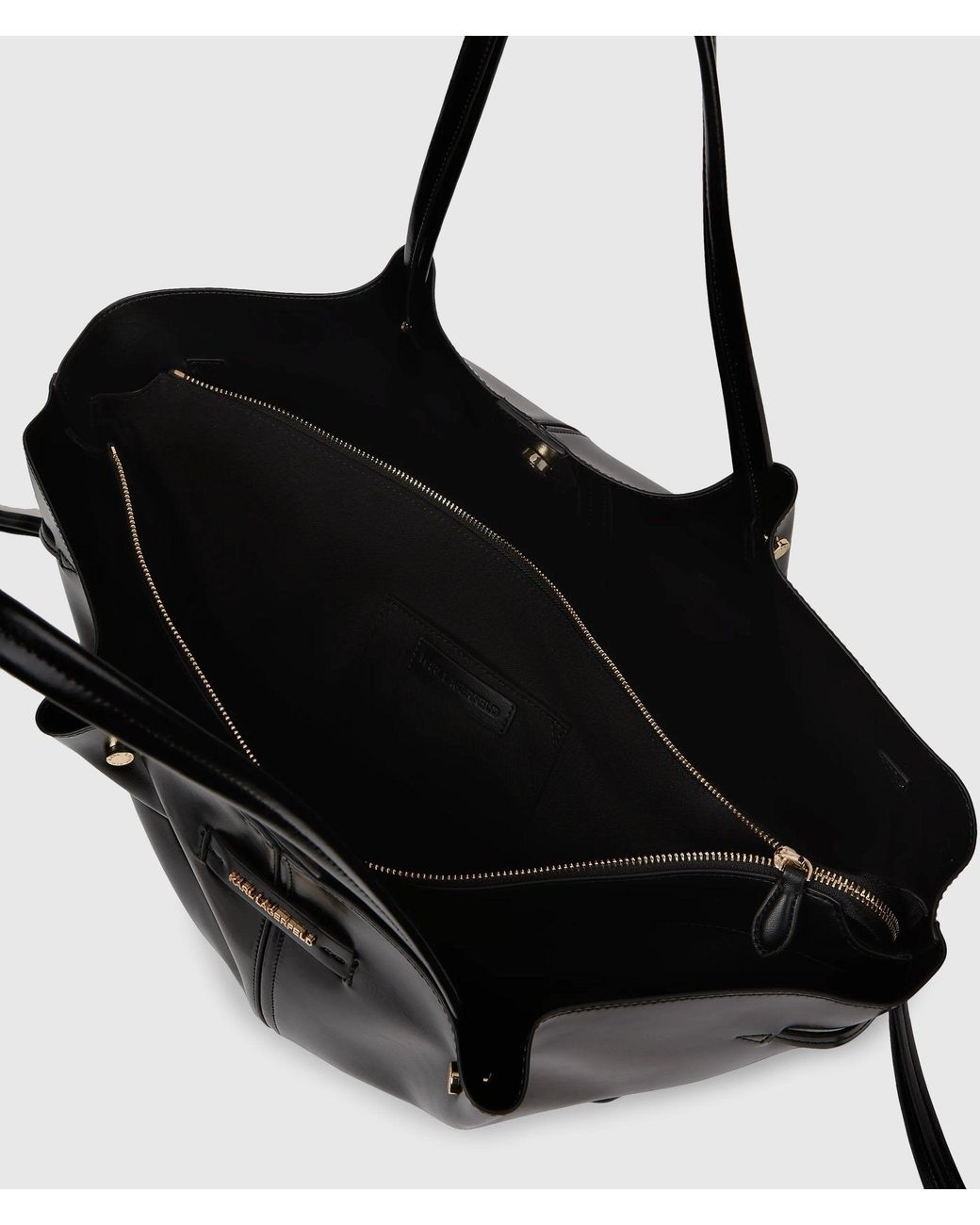 Karl Lagerfeld Black Exclusive K/Pierced Medium Shiny Tote Bag