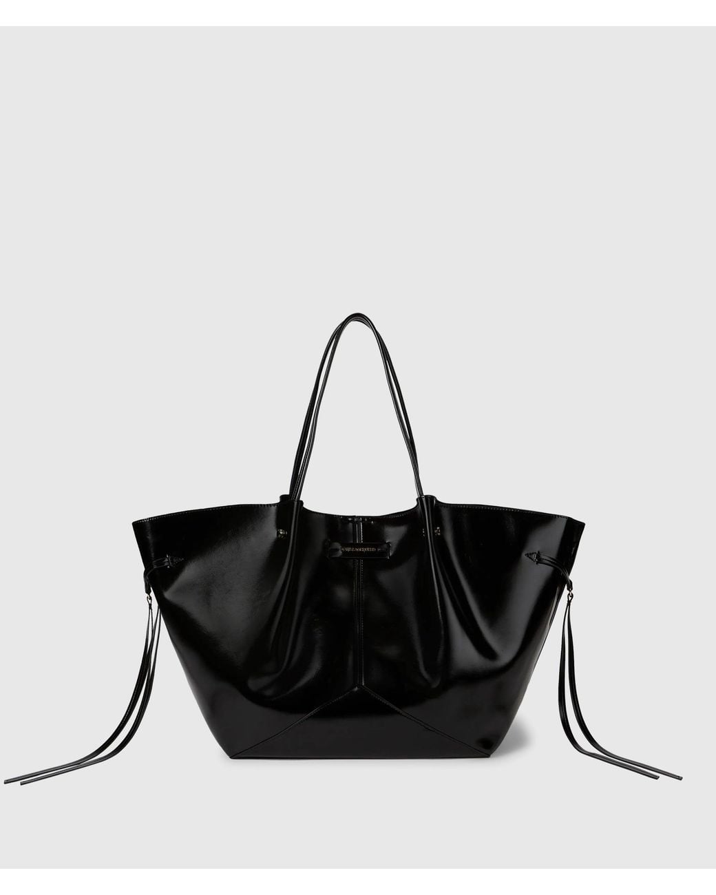 Karl Lagerfeld Black Exclusive K/Pierced Large Shiny Tote Bag