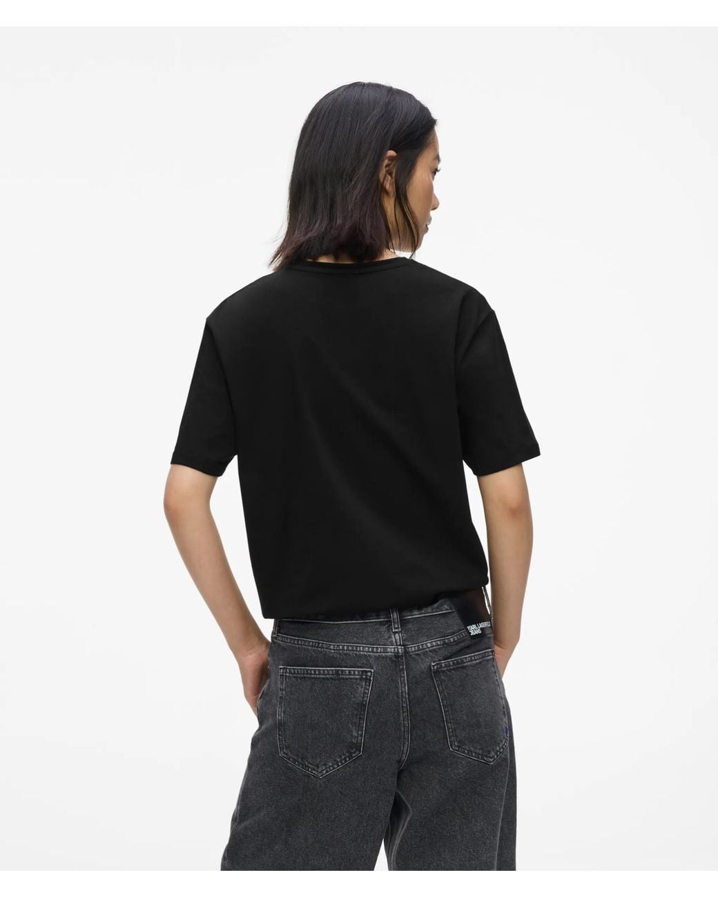 KL Jeans Black Regular‑Fit Tie Detail T-Shirt