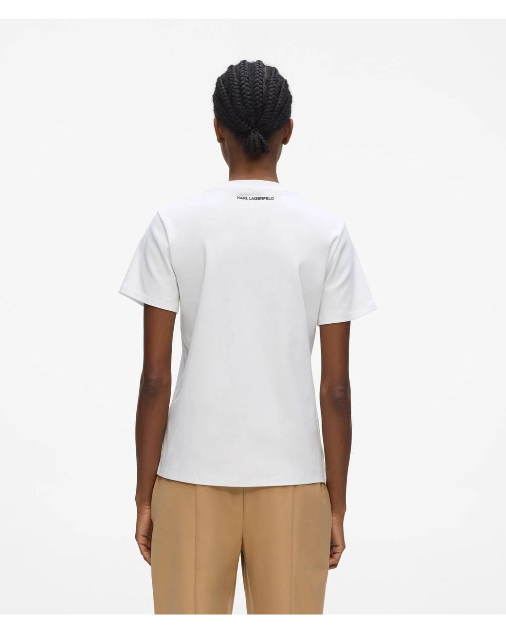 Karl Lagerfeld White Ikon Karl & Choupette Aquarelle T-Shirt