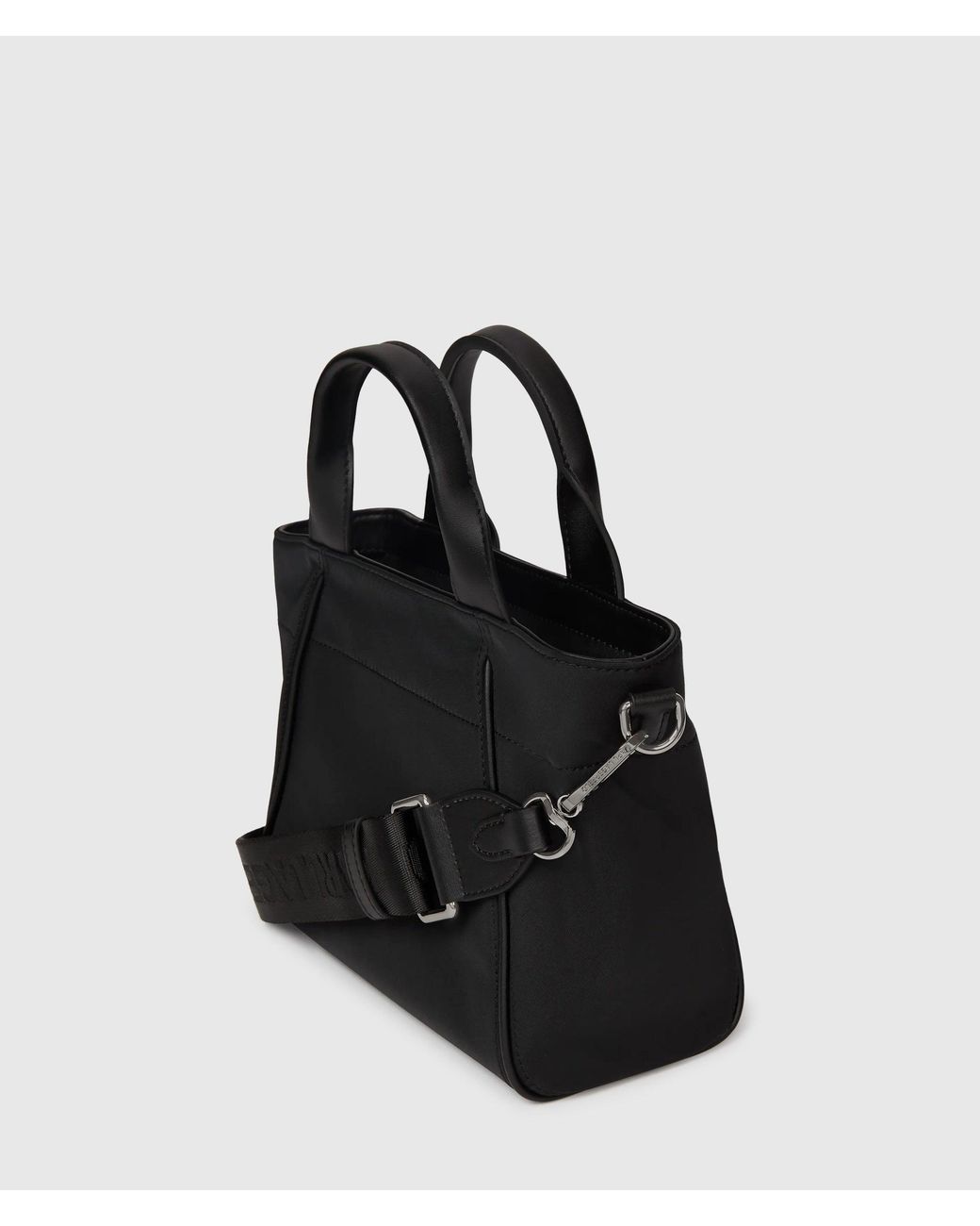 Karl Lagerfeld Black Ikon Nylon Small Tag Tote Bag