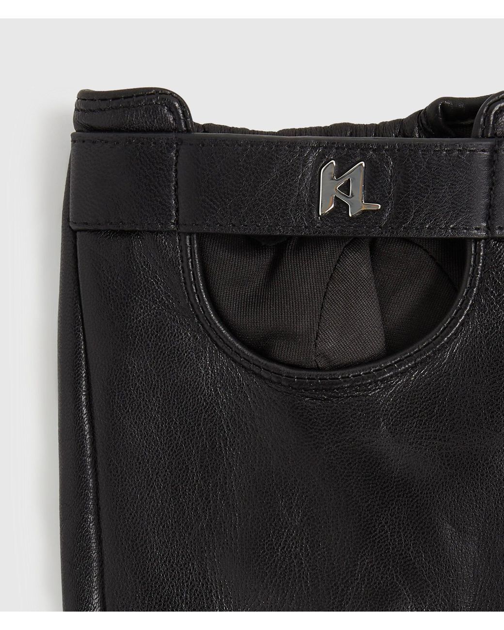 Karl Lagerfeld Black K/Monogram Fingerless Gloves for men