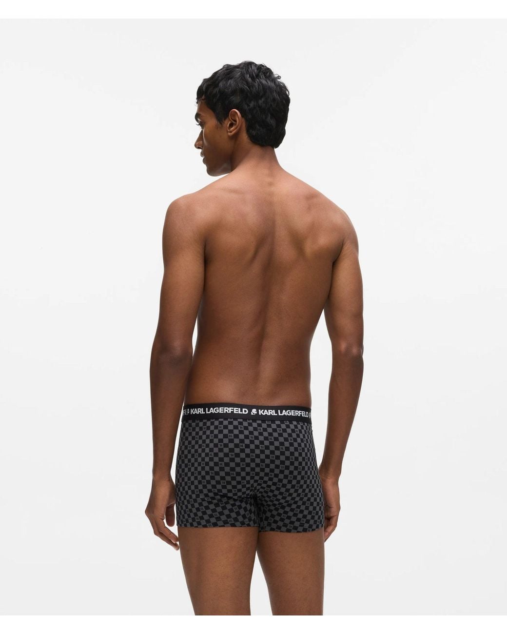 Karl Lagerfeld Black Monogram Trunks for men