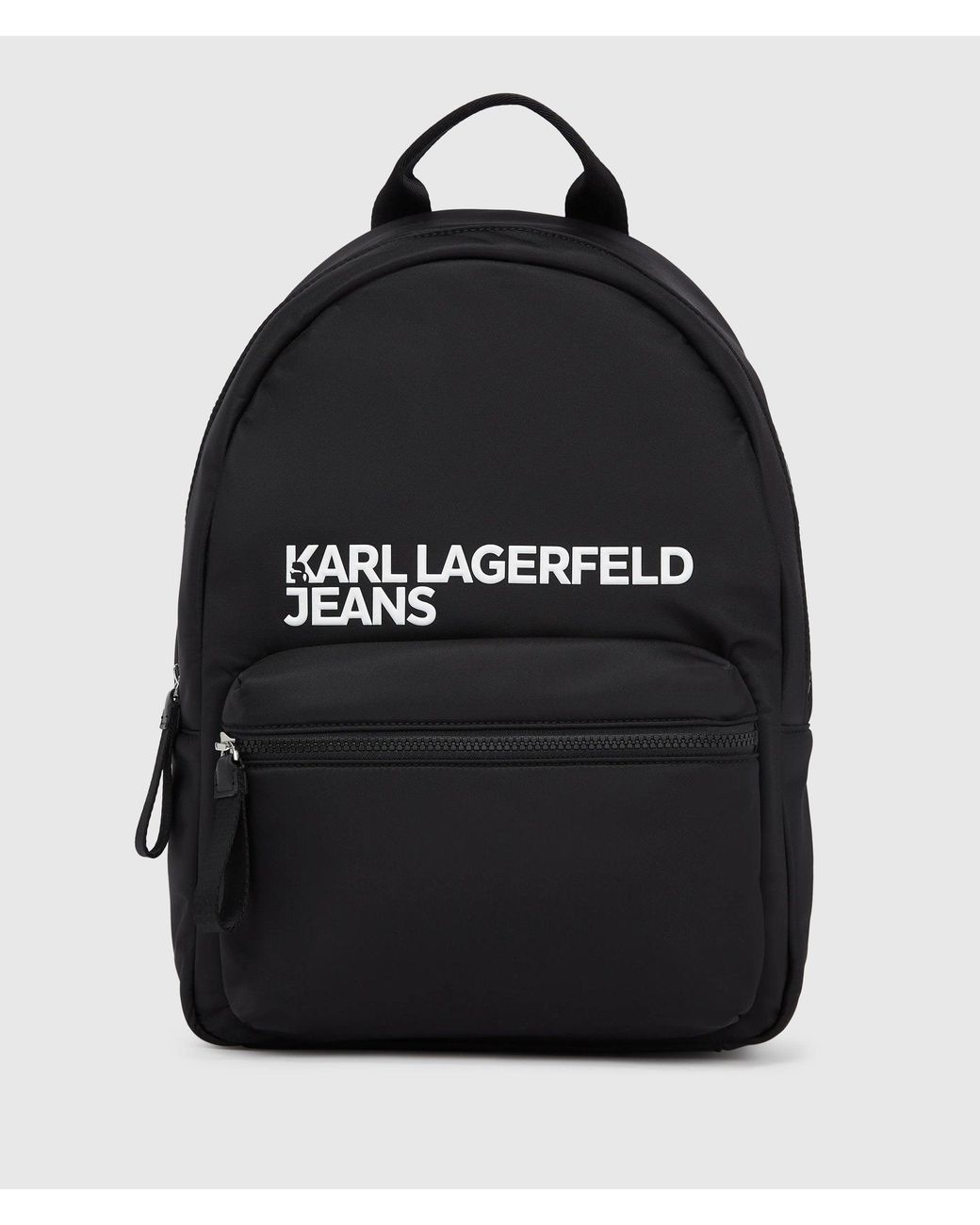 KL Jeans Black Logo Nylon Backpack for men