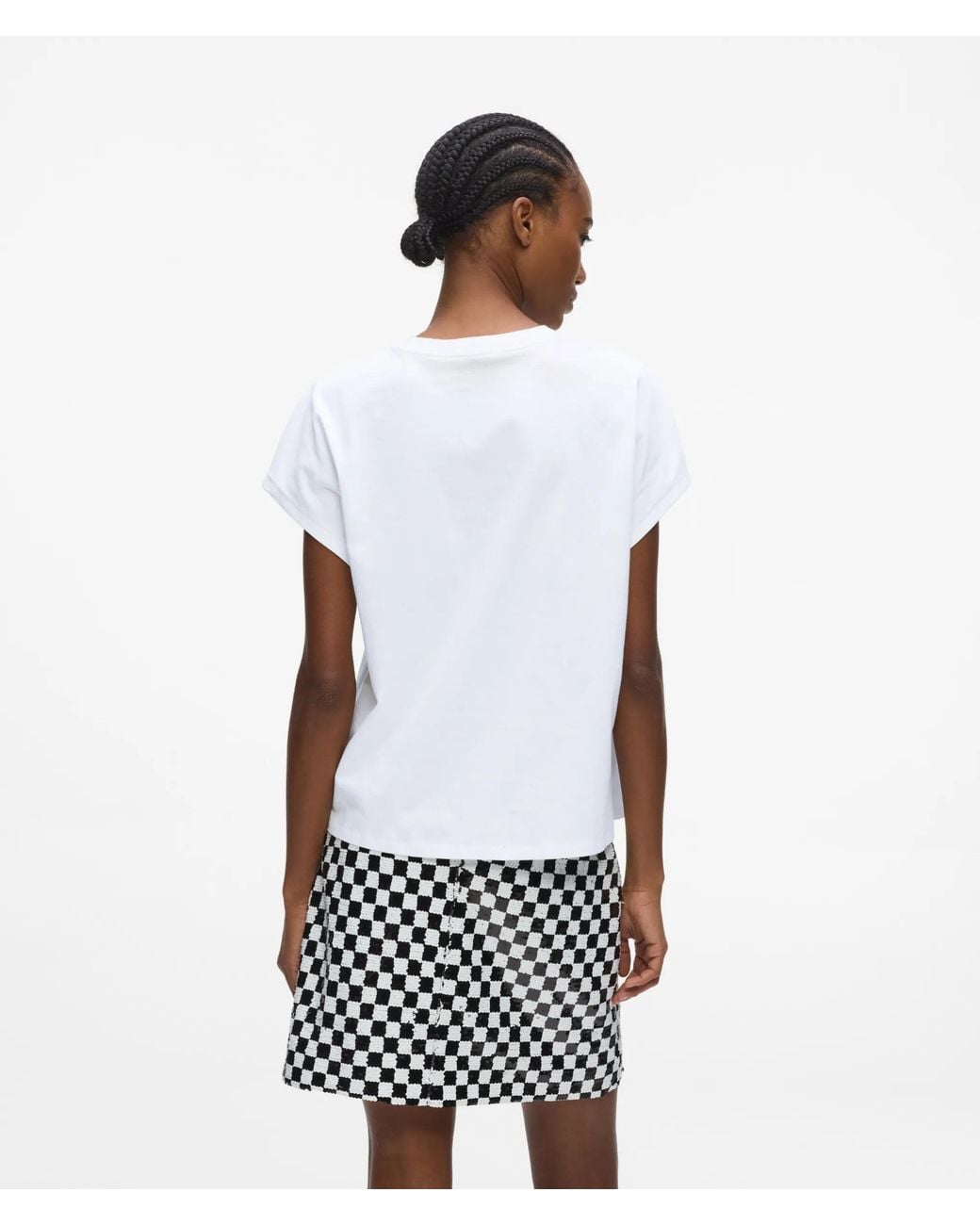 Karl Lagerfeld White Autograph Cap-Sleeve T-Shirt