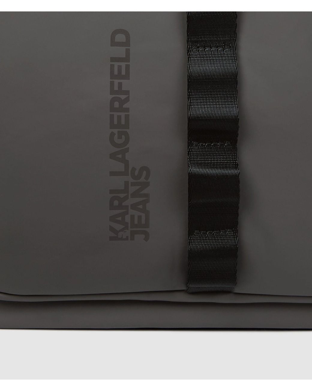 KL Jeans Black Roll Top Strap Backpack for men