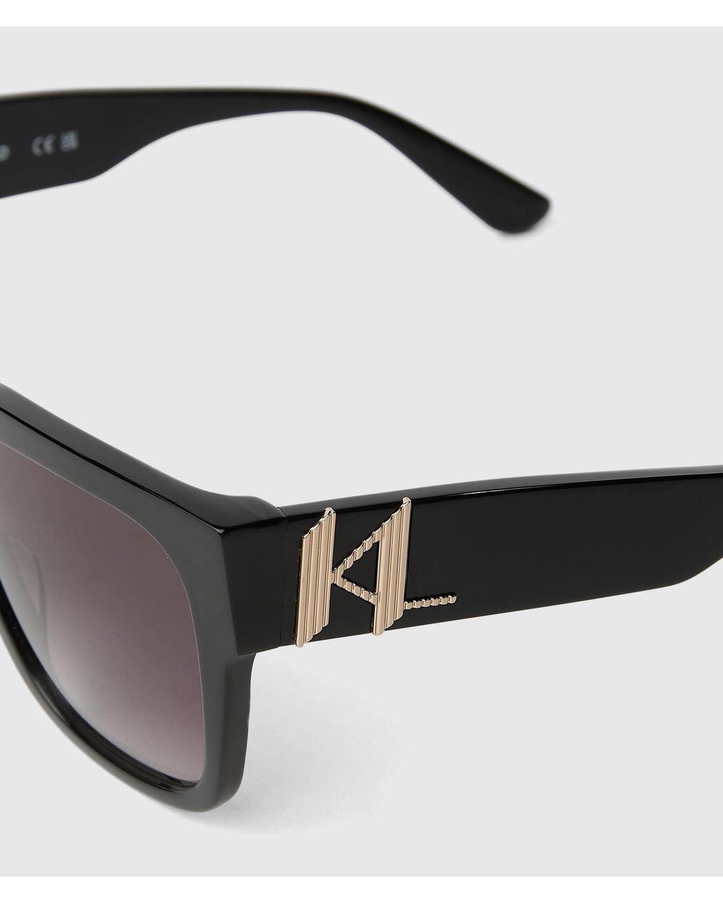 Karl Lagerfeld Black Monogram Square Sunglasses