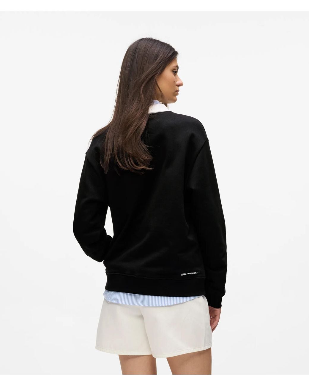 Karl Lagerfeld Black Ikon Collar Sweatshirt