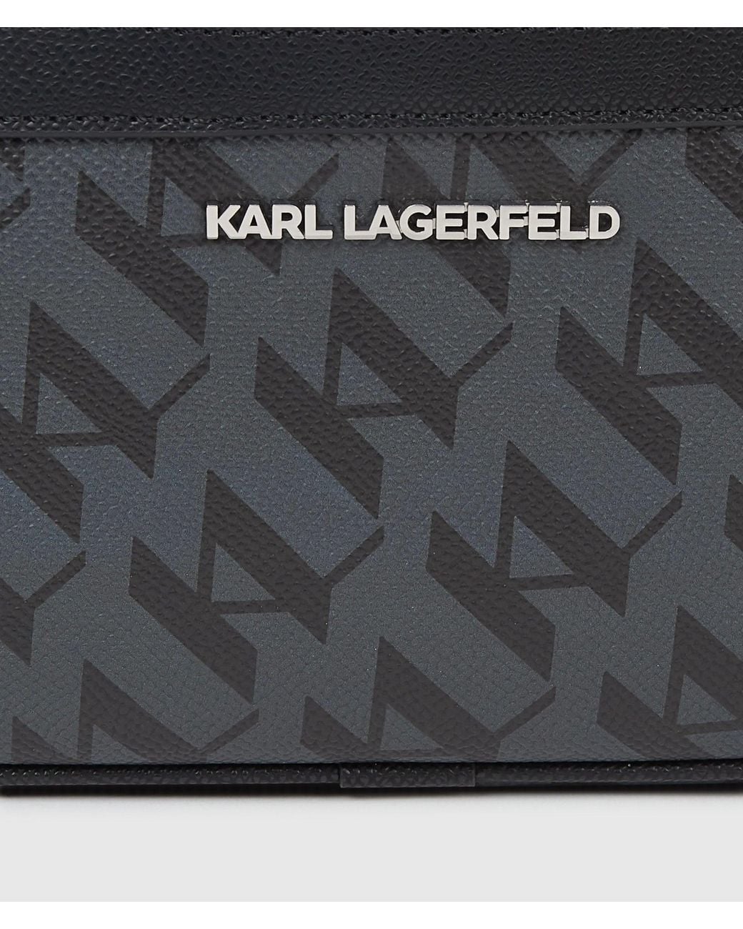 Karl Lagerfeld Black Ikon Monogram Elongated Crossbody Bag for men