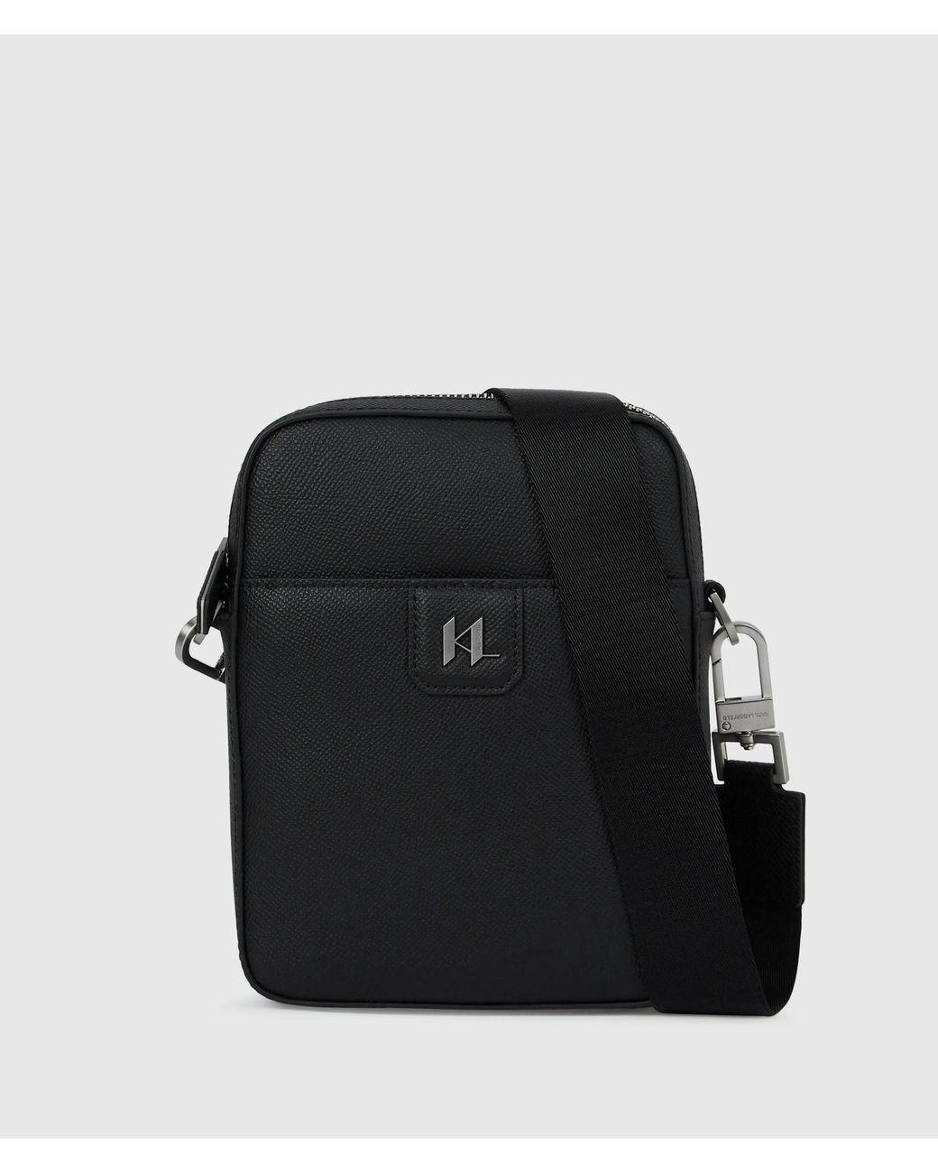 Karl Lagerfeld Black K/Monogram Leather Crossbody Bag for men