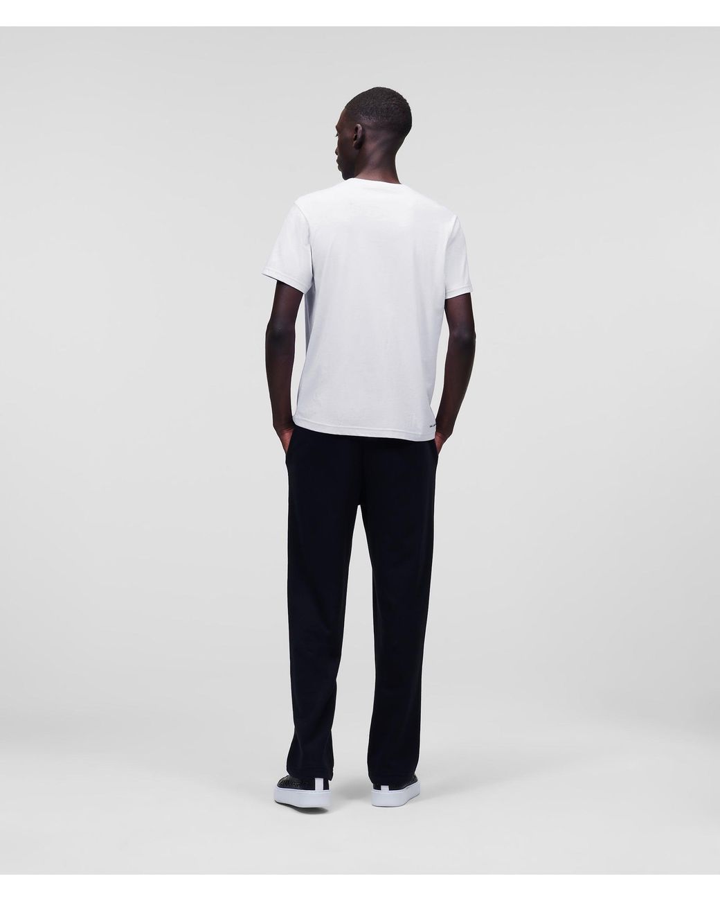 Karl Lagerfeld White Ikon Patch T-Shirt for men
