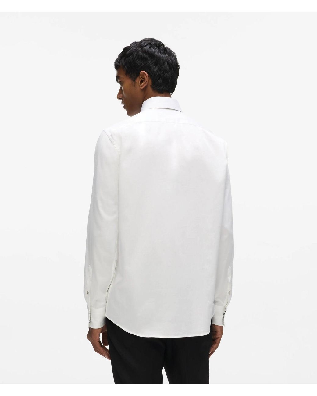Karl Lagerfeld White Snap Button Shirt for men