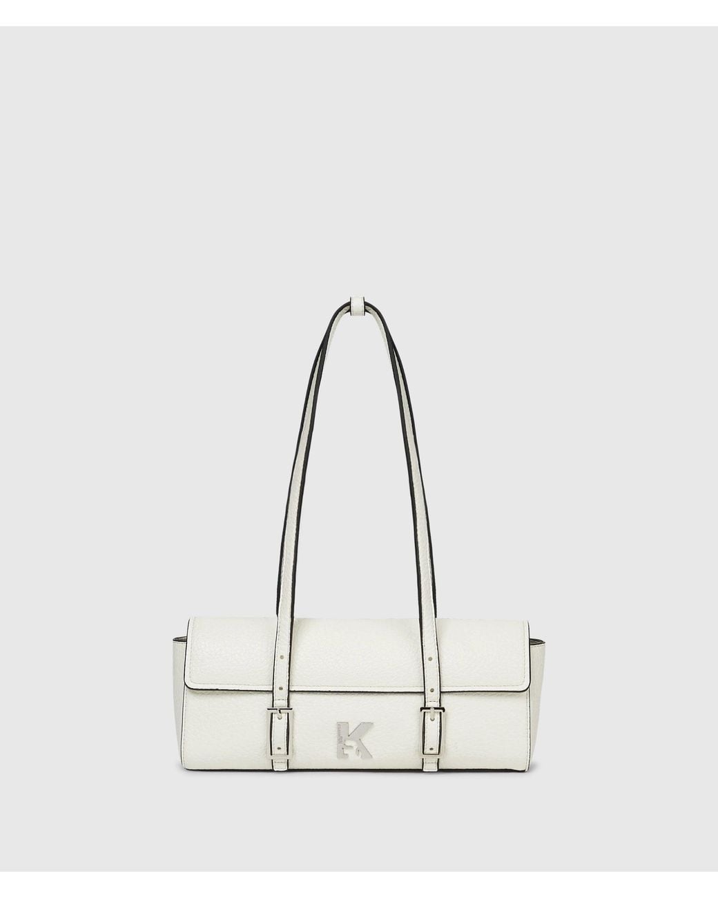 KL Jeans White K Logo Elongated Shoulder Bag