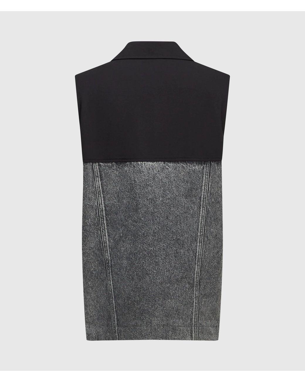 KL Jeans Gray Tailored Denim-Panel Waistcoat