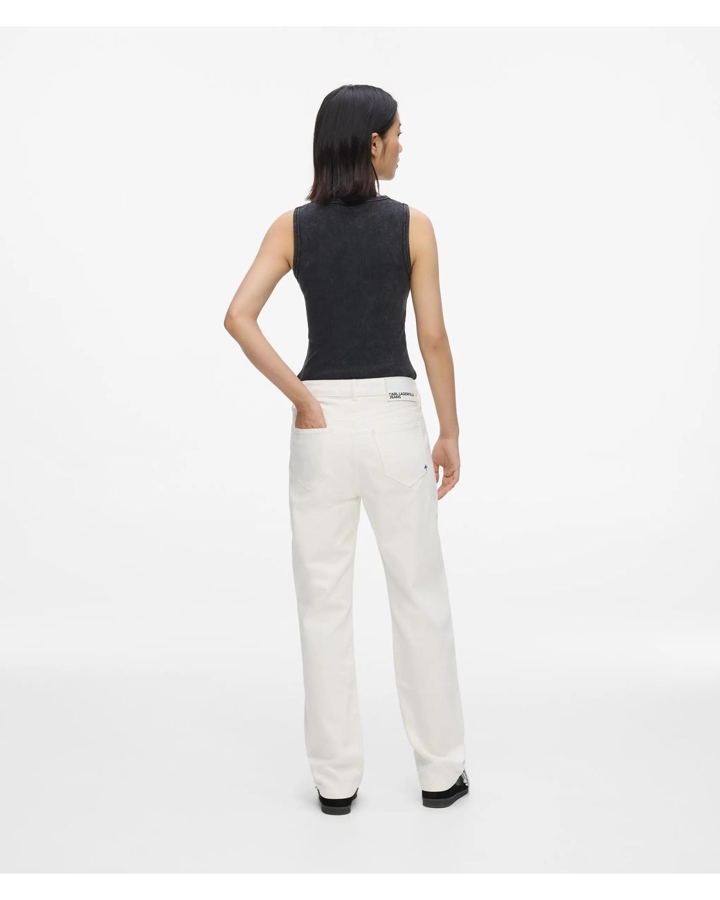KL Jeans White High-Rise Straight Jeans