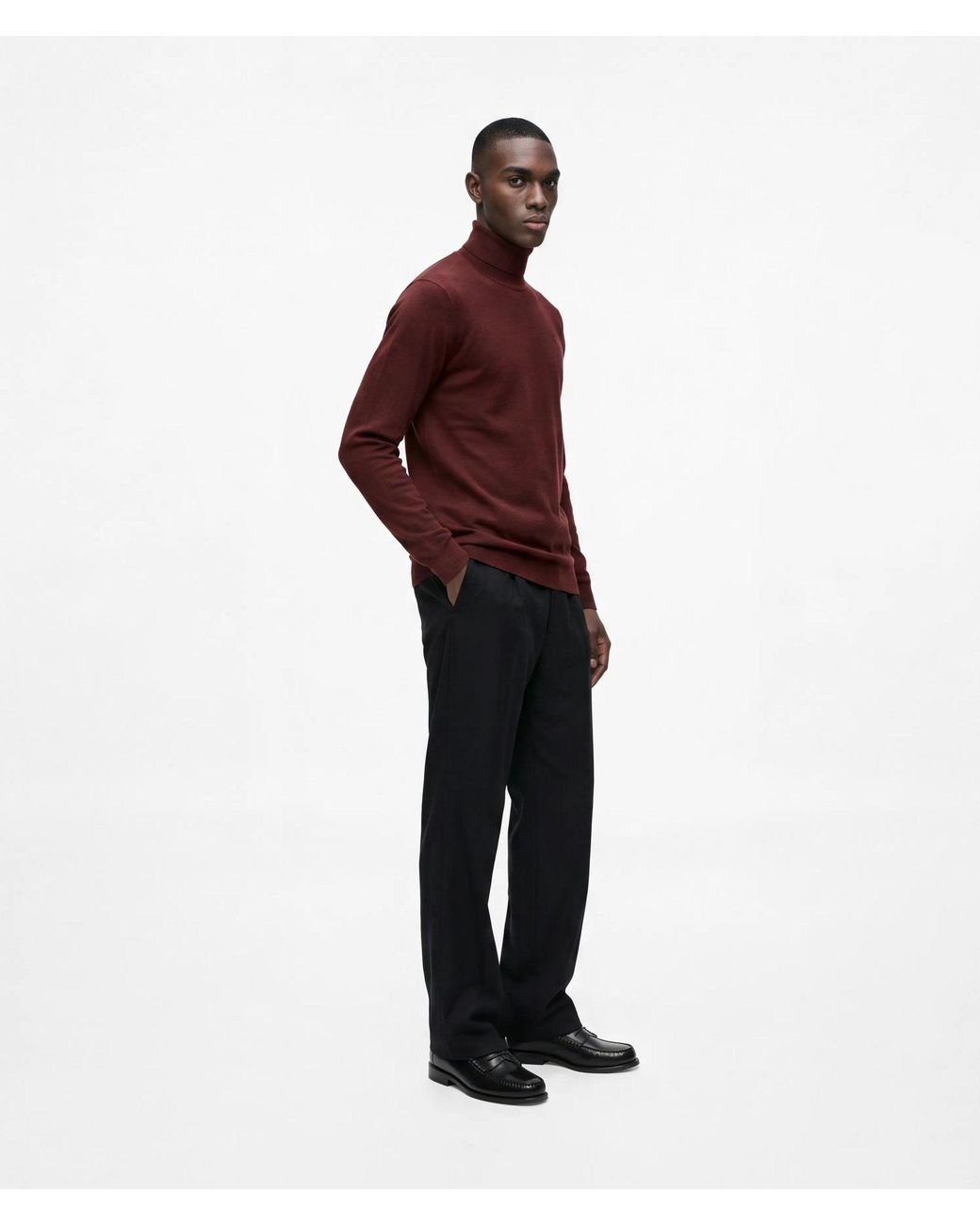 Karl Lagerfeld Red Wool Turtleneck Sweater for men