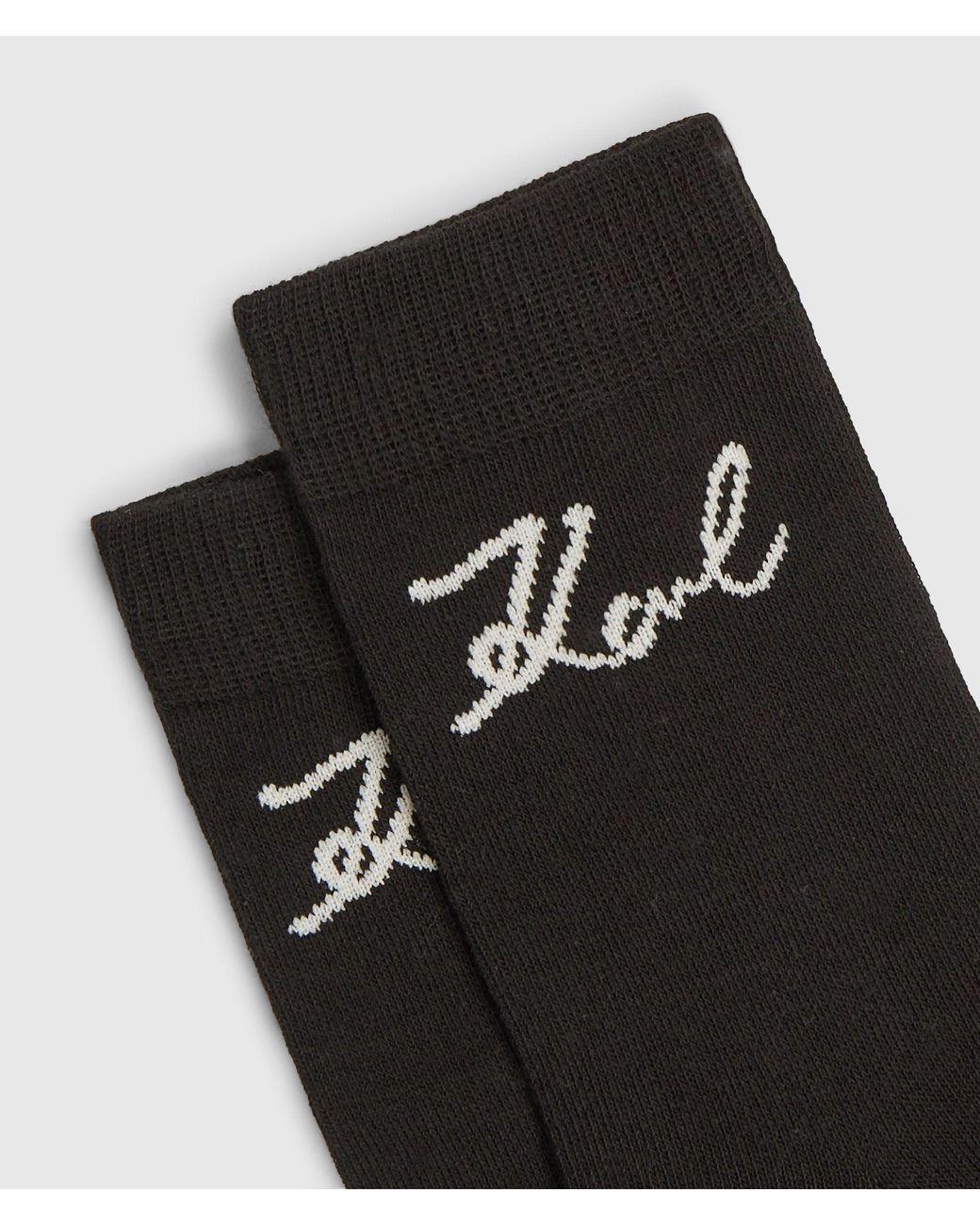 Karl Lagerfeld White Signature Print Socks