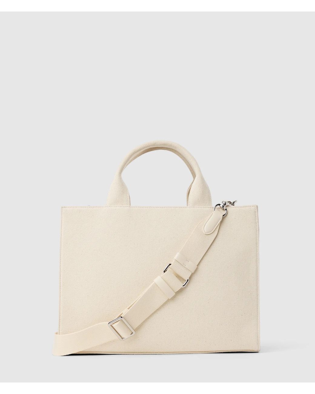 Karl Lagerfeld Natural Rue St-Guillaume Square Patch Medium Tote Bag
