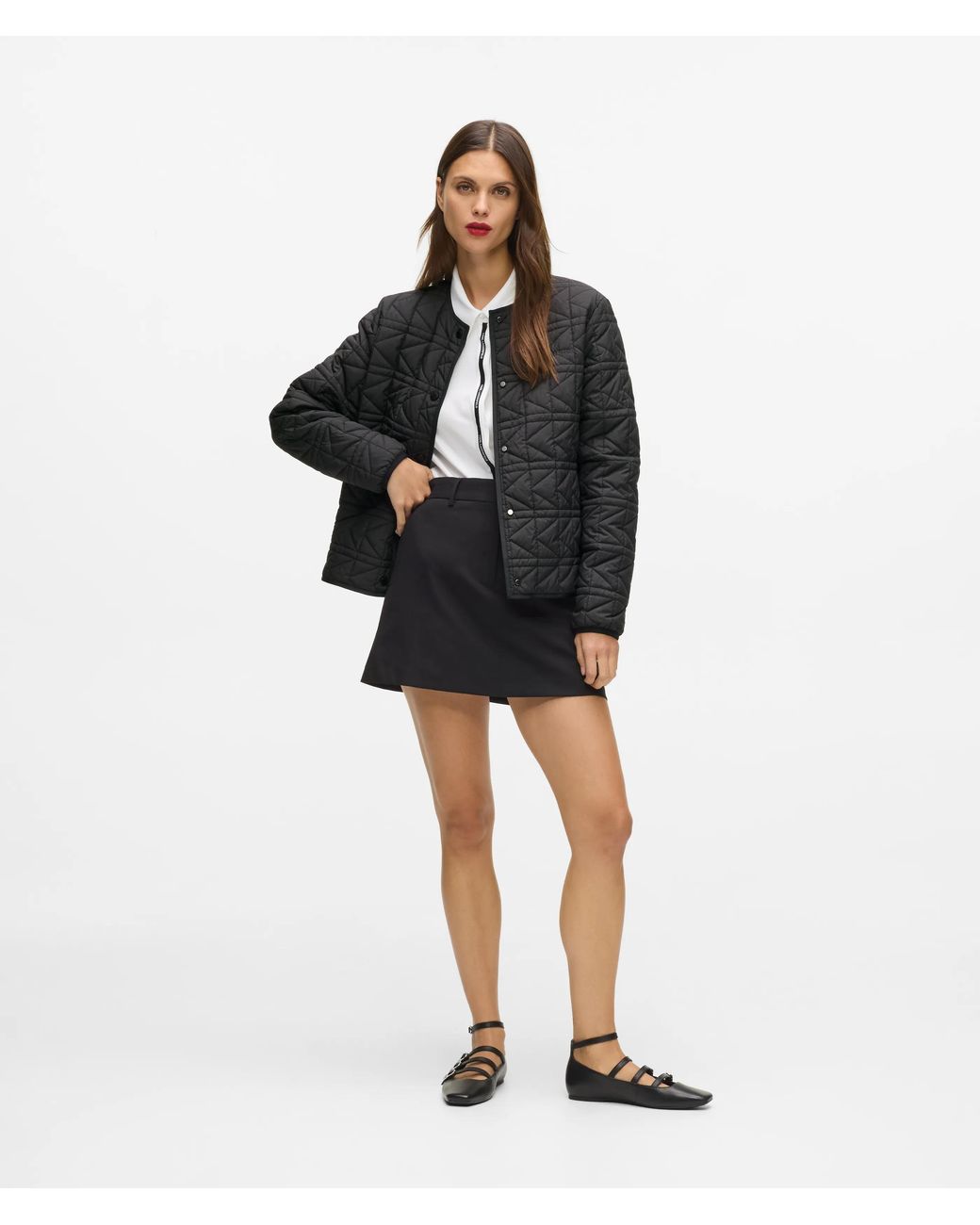 Karl Lagerfeld Black Lightweight Quilted Jacket