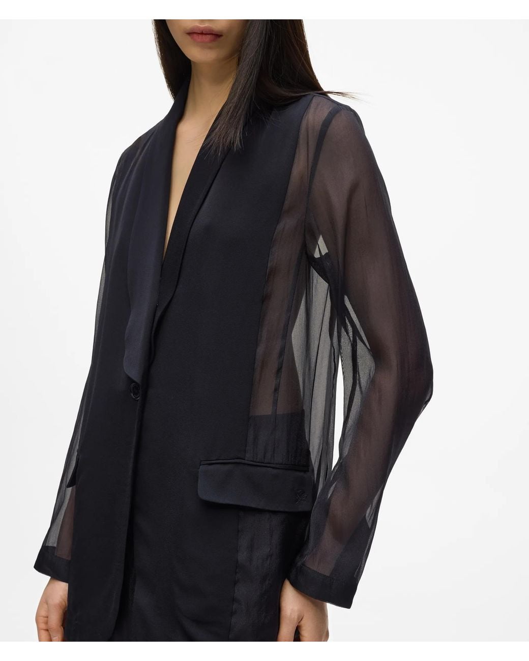 Karl Lagerfeld Blue Organza Blazer