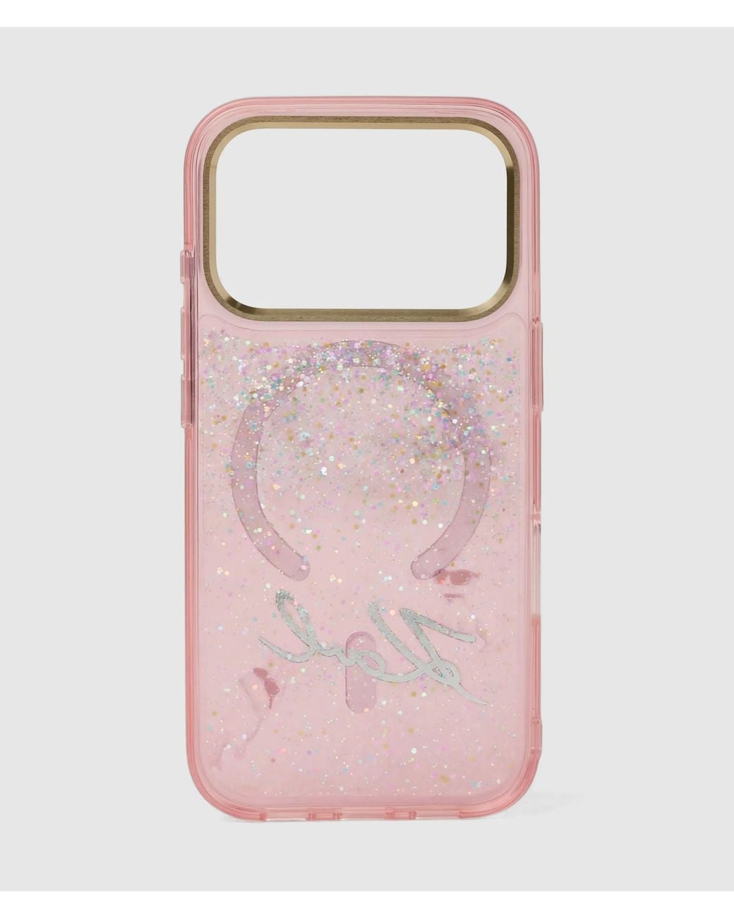 Karl Lagerfeld Pink Ikon Choupette Glitter Iphone 17 Pro Case