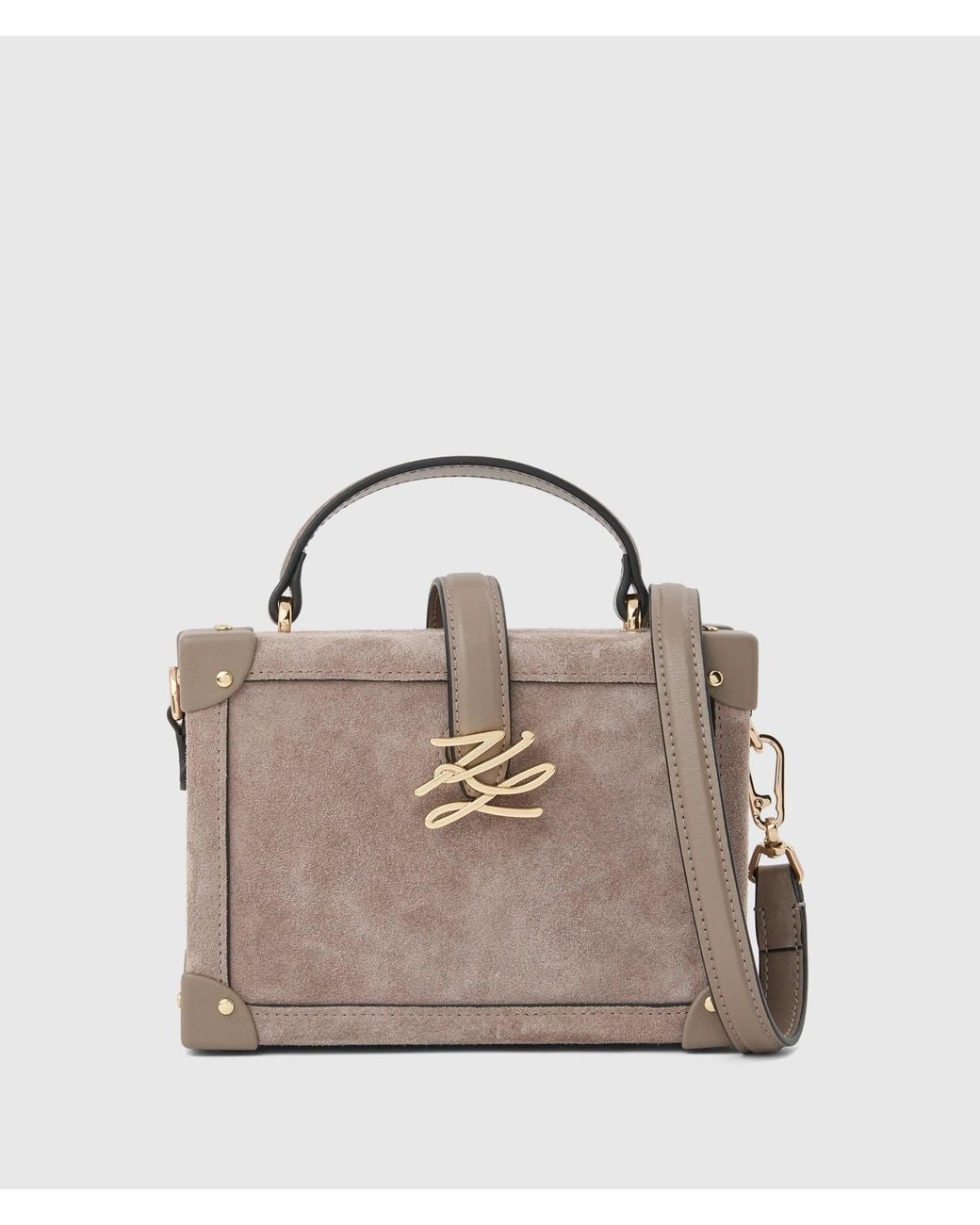 Karl Lagerfeld Multicolor K/Autograph Drop Small Suede Trunk Bag