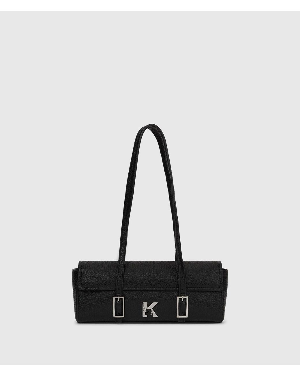 KL Jeans White K Logo Elongated Shoulder Bag