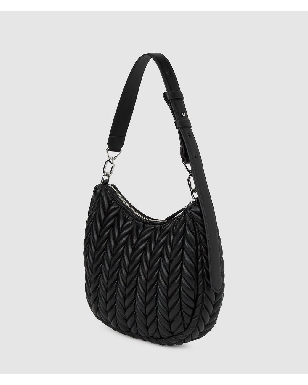 Karl Lagerfeld Black K/Weave Small Hobo Bag