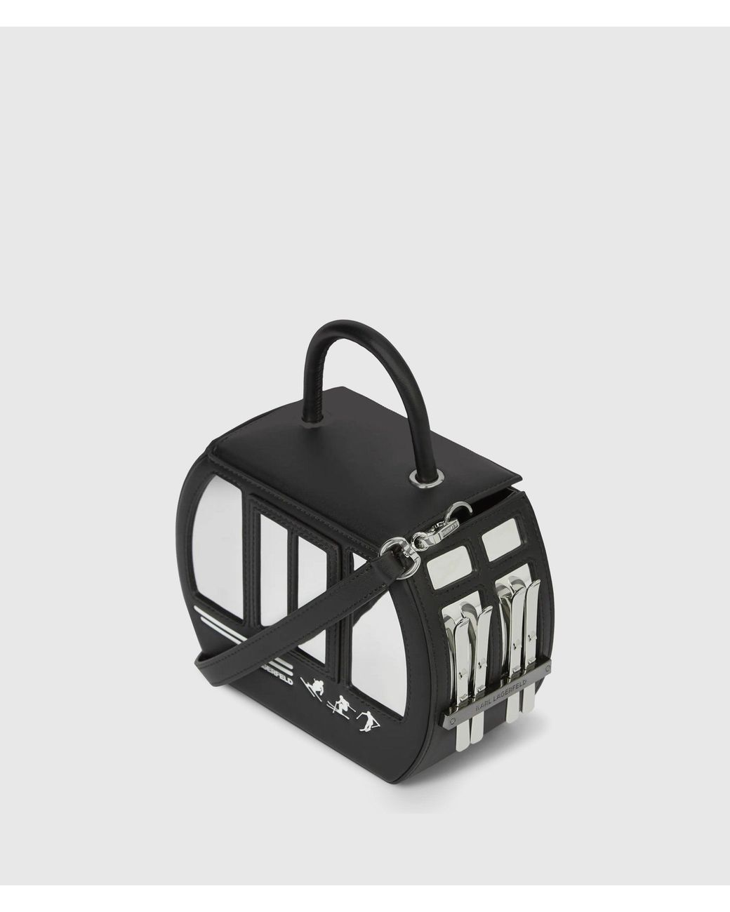 Karl Lagerfeld Black Ikon Gondola Top Handle Bag