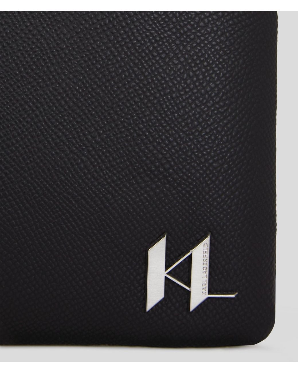 Karl Lagerfeld Black K/Monogram Leather Pouch for men